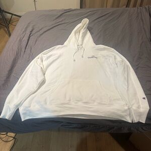 Champion White Hoodie with Embroidered Logo
